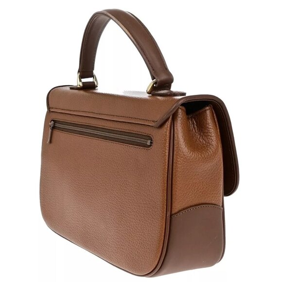 Burberrys Logo Nova Check Top Handle Hand Bag Leather Brown GHW - Picture 10 of 16